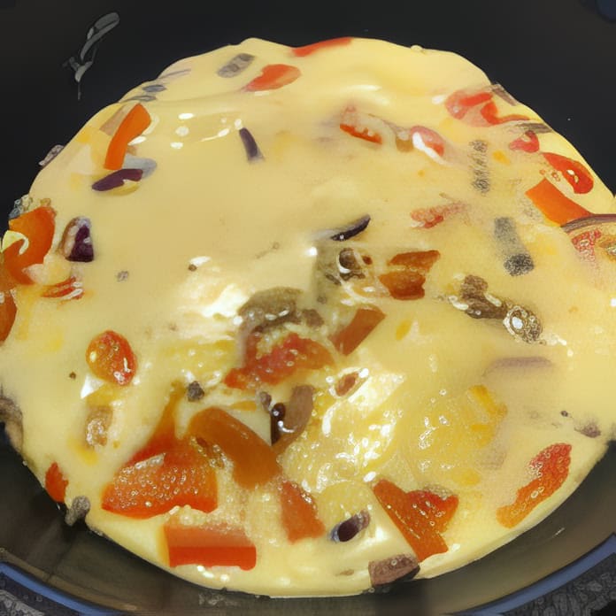 Omelet with Bell Pepper and Red Onion