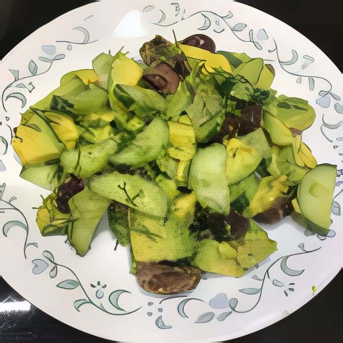 Avocado, Cucumber and Olive Salad