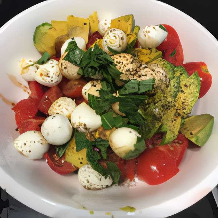 Avocado, Cherry Tomatoes and Mozzarella