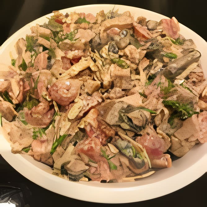 Salad with Smoked Chicken and Mushrooms