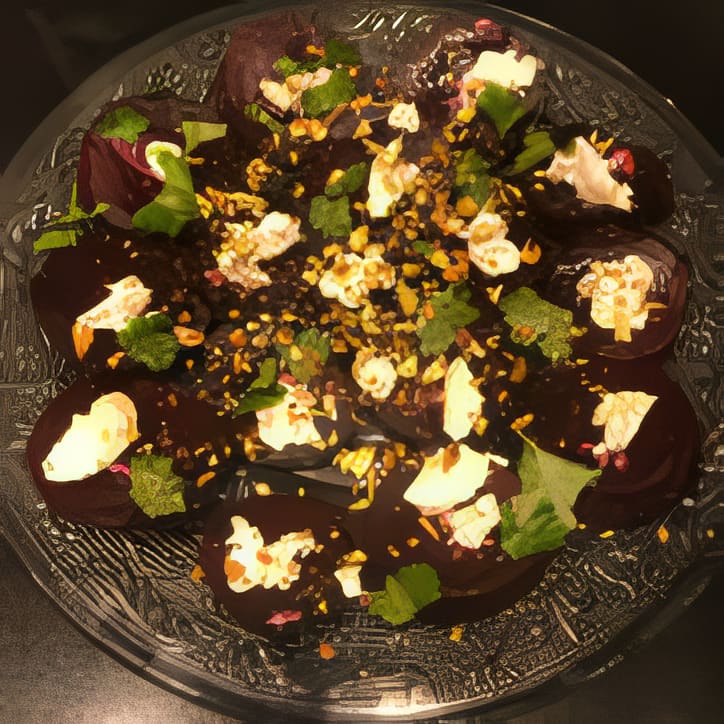 Beets with Goat Cheese and Pistachios